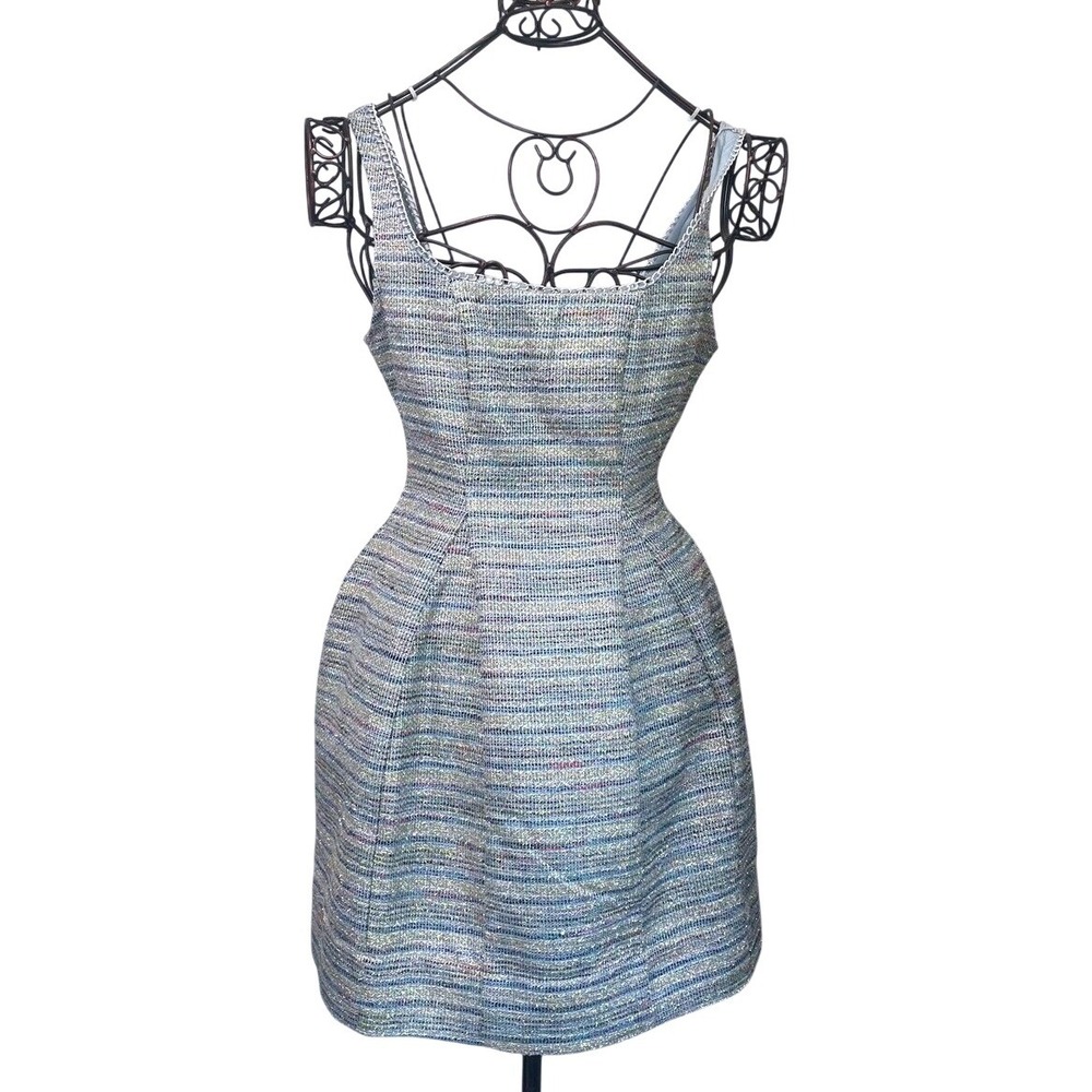 NWT MSRP $198 Maeve Anthropologie Tweed Fit & Flare Mini Dress Sequins Sz. 0 NEW